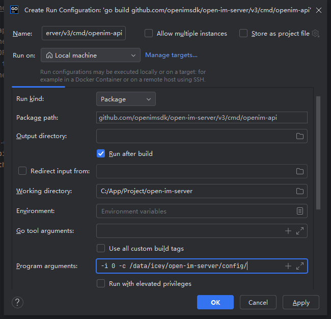 GoLand program arguments